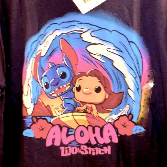 NEW Disney Lilo & Stitch ALOHA T-Shirt Tee Unisex Kids XL or Ladies/Men XS/S - Picture 3 of 5